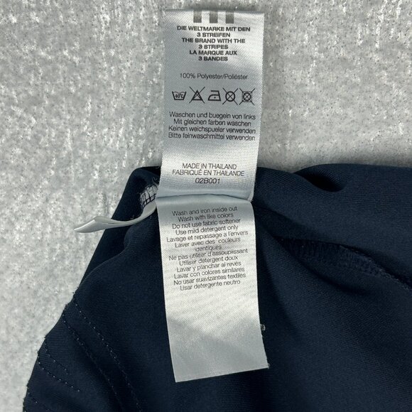 Adidas Shirt Mens XL Navy White Three Stripe Pullover Jersey Short Sleeve Casual - Picture 9 of 9